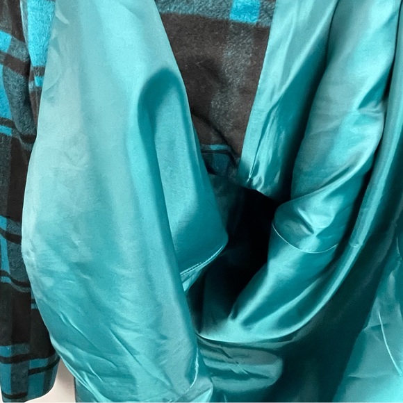 JOU JOU Plaid Wool Blend Lined Coat Jacket with Front Pockets Size XL - Picture 8 of 8